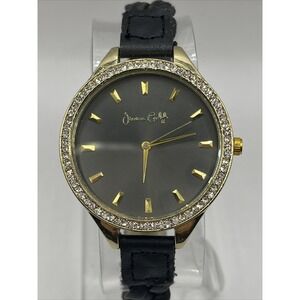 Jessica Carlyle Women's Quartz Watch Gold Rhinestone Bezel- New Battery